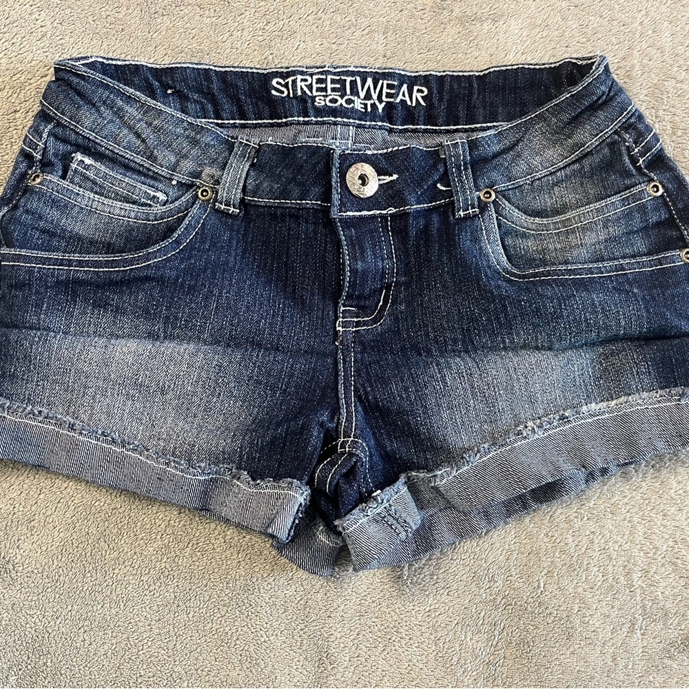 Streetwear Society Dark Wash Jean Shorts